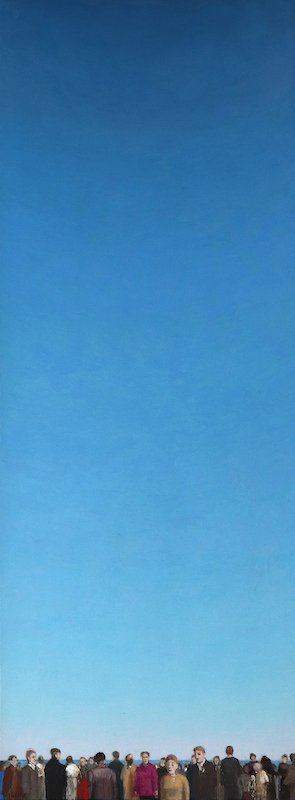 Pierre de Chevilly -2- Touristes (80x30 cm) Huile sur toile