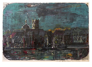 Dieppe St Jacques - Pierre noire et Gouache sur papier (70x100 cm) - 2007