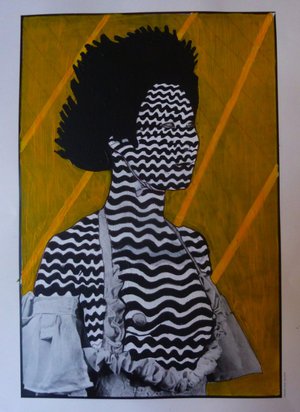 Eddy Ekete : Série Les Japonaises (2015)(Acrylique sur photo)(40x30cm)