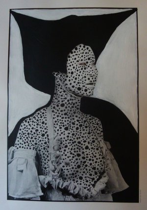 Eddy Ekete : Série Les Japonaises (2015)(Acrylique sur photo)(40x30cm)