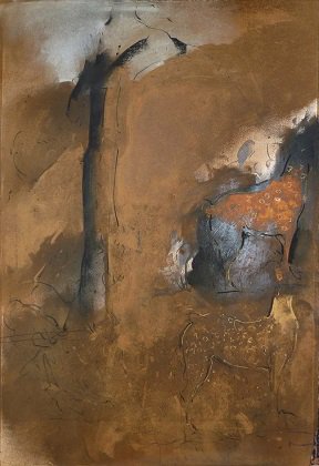 Pierre Gaste - Sans titre 2014 - Technique mixte sur papier 60 x 46 cm