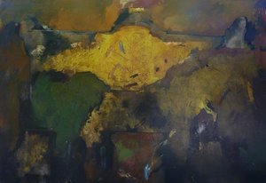 Pierre Gaste - Huile Sur Toile - Terrain Et Empreinte  1992  - 135 x 193 cm