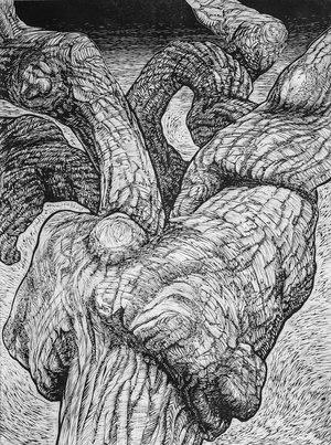 Hélène Damville - Xylographie 120x90cm