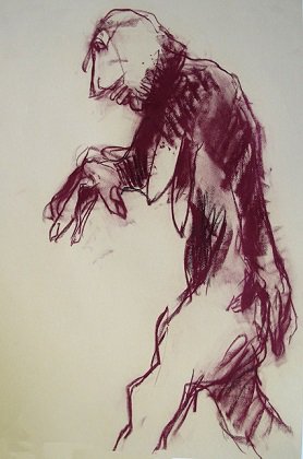 Roger Decaux : Les Juges - Craie d'art sur papier 95 x 65 cm