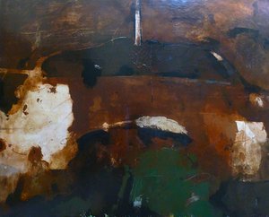 Pierre Gaste - Huile Sur Toile - Terrain Et Empreintes  1996  - 138 x 167 cm