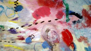 Atsoupe : Les oiseaux (...) - Huile et pastel sur papier 97 x 64 cm - Détail