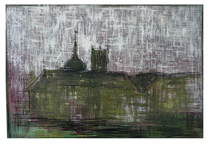 Dieppe St Jacques - Pierre noire et Gouache sur papier (70x100 cm) - 2007