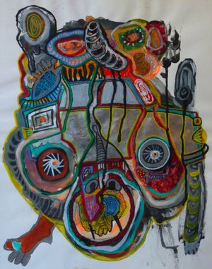 Eddy Ekete : Sans titre (2012)(Technique mixte)(50x40cm)