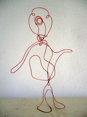 Raffaele Melis : L’ivrogne content (Fil de fer peint)