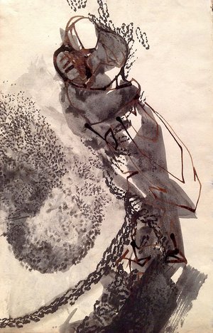 Alquin - Se retrouver en Novembre (34 x 22 cm)(2018) - Encre sur papier