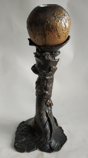 JJDamville - Graine indiscrête 4: La gourmandise (terre cuite émaillée) 24x64 cm - 2010