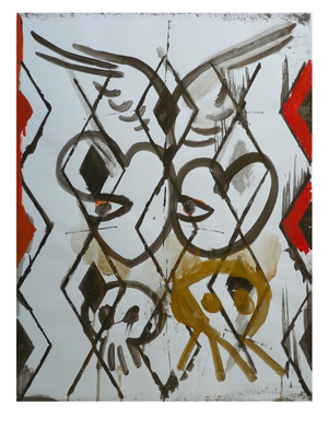 L'oeil du Coeur - Pierre noire et Gouache sur papier (50x65 cm)- 2014