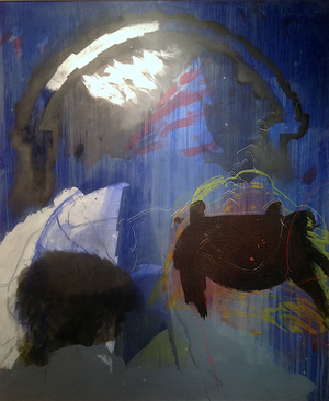 Pierre Gaste - Acrylique sur calque  132x109 cm