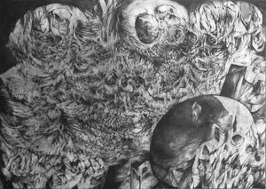 Thomas Bouquet - Séduction (70x100)(2016) Fusain sur papier