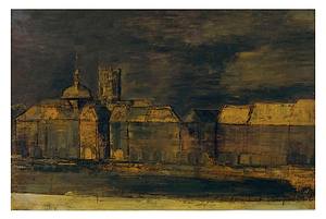 Dieppe St Jacques - Pierre noire et Gouache sur papier (70x100 cm) - 2007