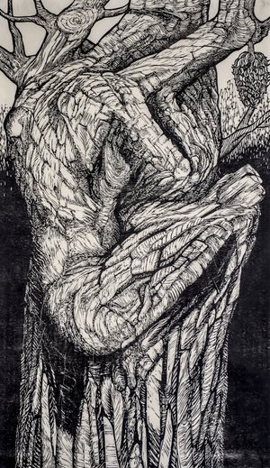 Hélène Damville - Xylogravure 120x70cm