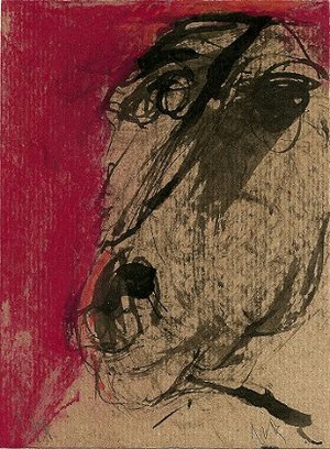 Roger Decaux : Les Juges - Encre et pastel sur papier 20 x 15 cm