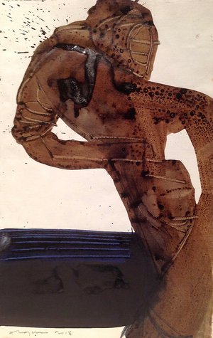 Alquin - Ce que je porte (44 x 29 cm)(2018) - Encre sur papier