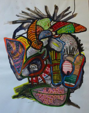 Eddy Ekete : Sans titre (2012)(Technique mixte)(50x40cm)