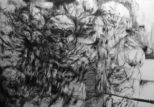 Thomas bouquet - le Siège (70x100)(2015) Fusain sur papier