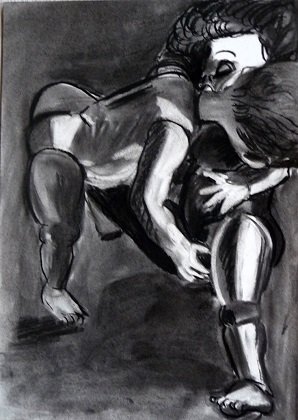 Aurélie de Heinzelin : Erotique 7 (fusain sur papier 21x29,7cm)