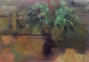 Pierre Gaste - Huile sur toile - Paysage au cypres  125x176