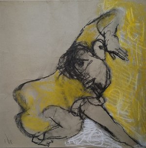 Roger Decaux : Paëtus - Craie d'art sur papier 49 x 49 cm