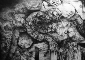 Thomas Bouquet - Le reflet (70x100)(2015) Fusain sur papier