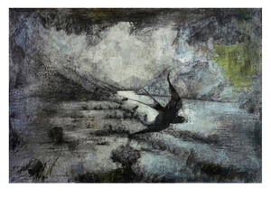 Sans Titre - Pierre noire et Gouache sur papier (70x100 cm) - 2017