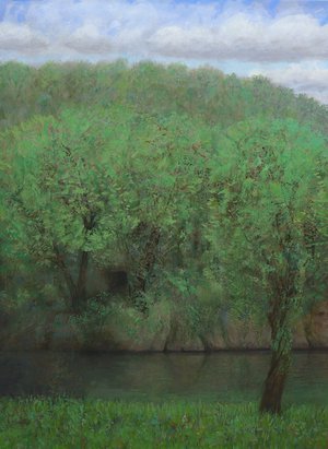 Pierre de Chevilly -12-Rivière (73x100 cm) Tempera sur toile