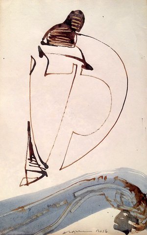 Alquin - Chimère fugace (35 x 23 cm)(2016) - Encre sur papier