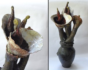 JJDamville - Les arums Attiques (grès émaillé) 115x45x50 cm - 2019