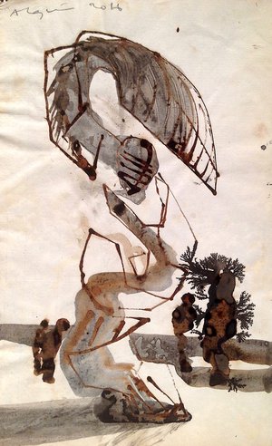 Alquin - L'ensemenseur (36 x 22 cm)(2018) - Encre sur papier