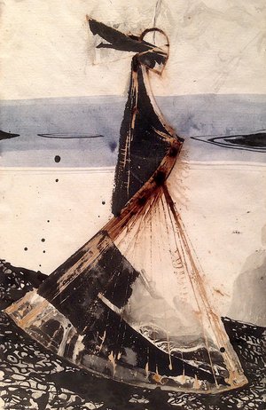 Alquin - Pas loin de Dieppe (34 x 22 cm)(2018) - Encre sur papier