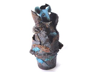 JJDamville - La souris bleue (grès émaillé) 55x30x30 cm - 2018