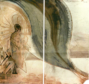 Alquin - Nostalgie de l'Angleterre (41x22x2 cm)(2017) - Encre sur papier