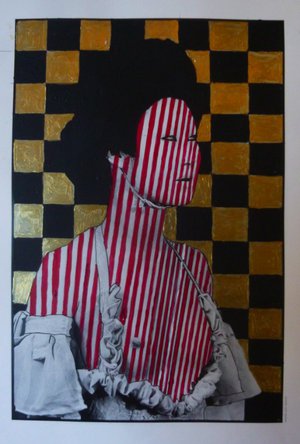 Eddy Ekete : Série Les Japonaises (2015)(Acrylique sur photo)(40x30cm)