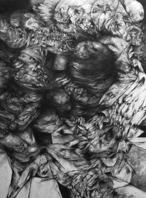 Thomas Bouquet - Inversion (100x70)(2015) Fusain sur papier