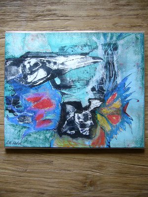 Lilli Deutsch - " Tête d'oiseau " - Gravures & estampes sur papier (27x22,5 cm)