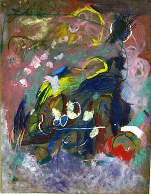 Atsoupe : Atlas, la nuit - Technique mixte sur papier 64 x 50 cm