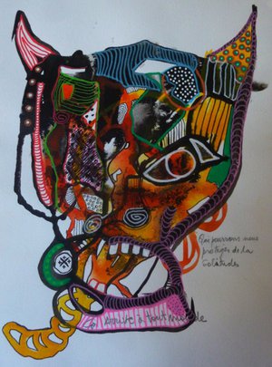 Eddy Ekete : Cela arrive à tout le monde (2011)(Acrylique sur papier)(32x24cm)