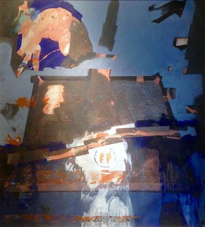 Pierre Gaste - Acrylique sur calque  117x107 cm