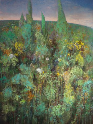 Pierre de Chevilly -3- Herbes et fleurs (97x130 cm) Tempera sur toile