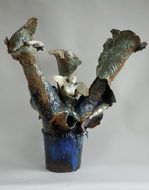 JJDamville - Eclosion (grès émaillé) 80x70 cm - 2019