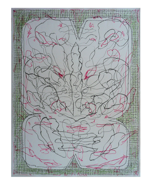 Sans Titre - Pierre noire et Crayons De Couleurs sur papier (50x65 cm) - 2007