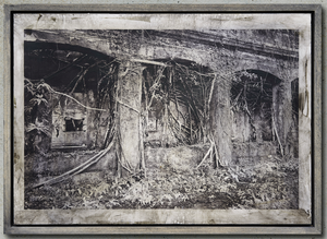 Wilhelm Moser - Paricatuba (Rio Negro) abandonnée dans la jungle, 2019 - Photographie traitée à l'encre et à l'ochsgall (74x105 cm)