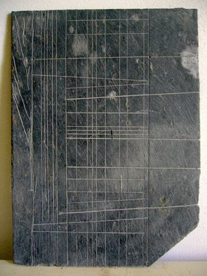 Raffaele Melis : Orthogonale ou presque (Technique mixte : Ardoise) Recto