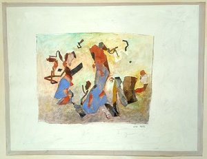 Jacques Boulay - Acrylique sur papier "épluché"