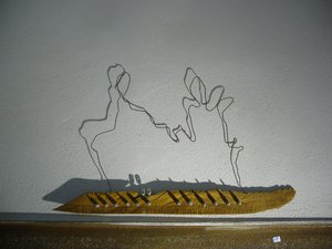 Raffaele Melis : Le bateaux fantôme (Technique mixte : Bois, fil de fer rouillé et métaux)