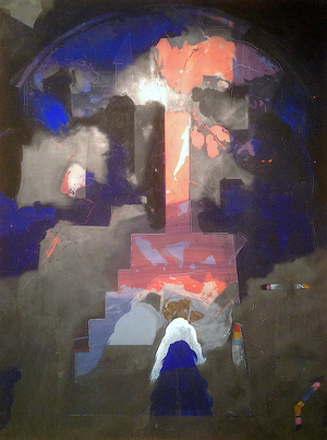 Pierre Gaste - Acrylique sur calque  145x109 cm